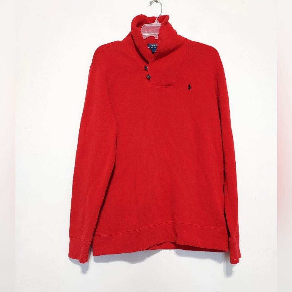 Polo Ralph Lauren Red Shawl Collar Pullover Sweater Sz-XL